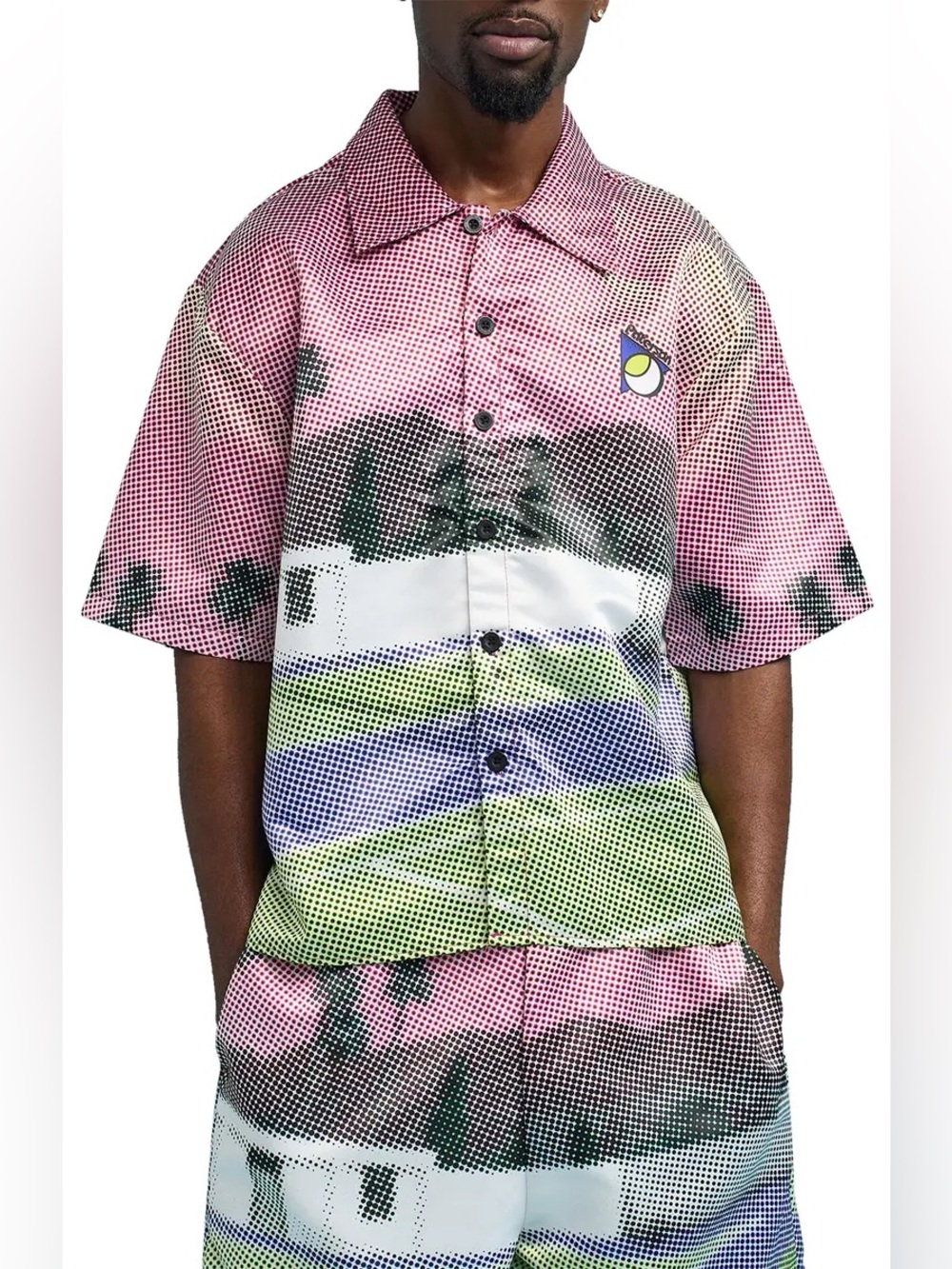 NEW PATERSON Palm Springs Oversize Short Sleeve Button-Up Shirt and Shorts Set